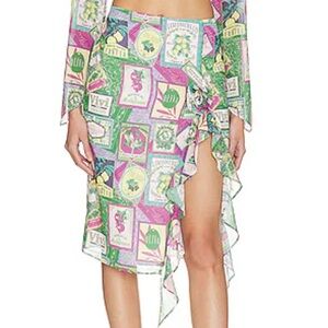 Revolve LPA Italian Summer Ramona Midi Skirt in Multi Pomodoro